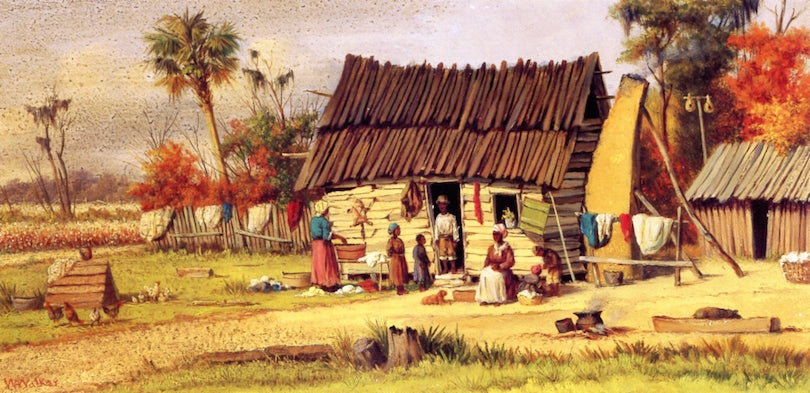 Family at the Shanty, vintage artwork by William Aiken Walker, 12x8" (A4) Poster