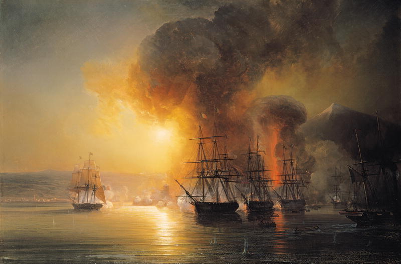 Expedition of Vice-Admiral Baudin to Mexico in 1838, vintage artwork by Theodore Gudin, A3 (16x12") Poster Print