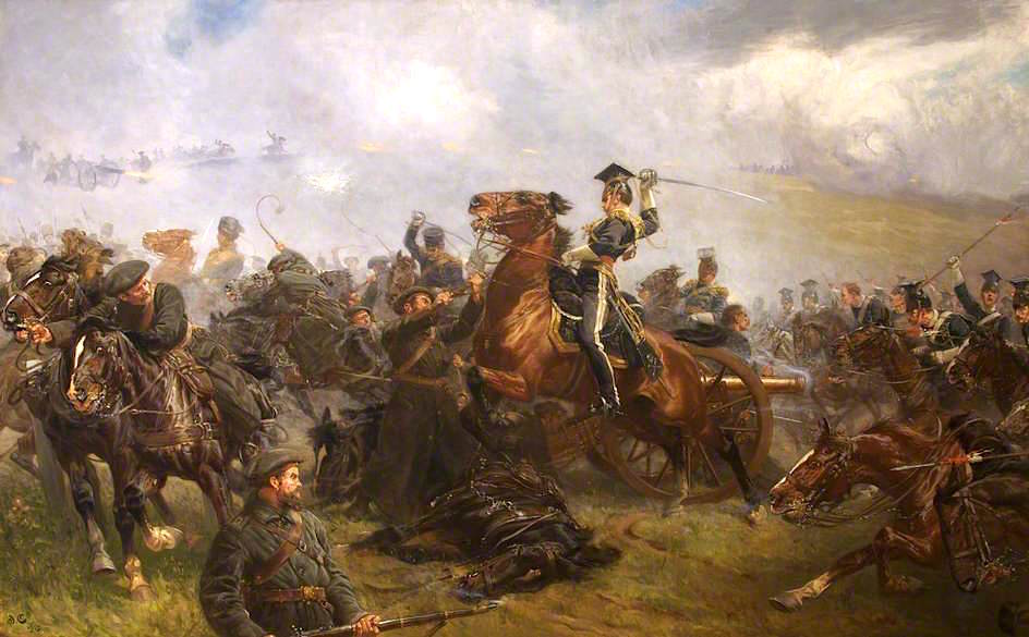 The Charge of the Light Brigade....., vintage artwork by John Charlton, 12x8" (A4) Poster