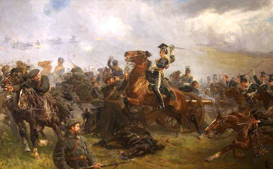 The Charge of the Light Brigade....., vintage artwork by John Charlton, 12x8" (A4) Poster