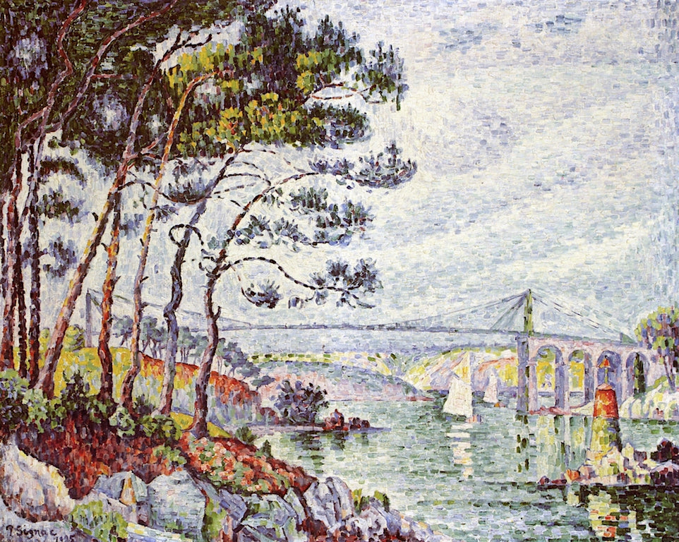 The Bridge at Lezardrieux by Paul Signac,A3(16x12")Poster