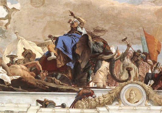 Allegory of the Asian Continent (detail), vintage artwork by Giovanni Battista Tiepolo, 12x8" (A4) Poster