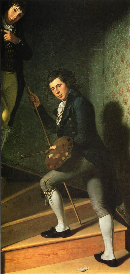 The Staircase Group, vintage artwork by Charles Willson Peale, 12x8" (A4) Poster