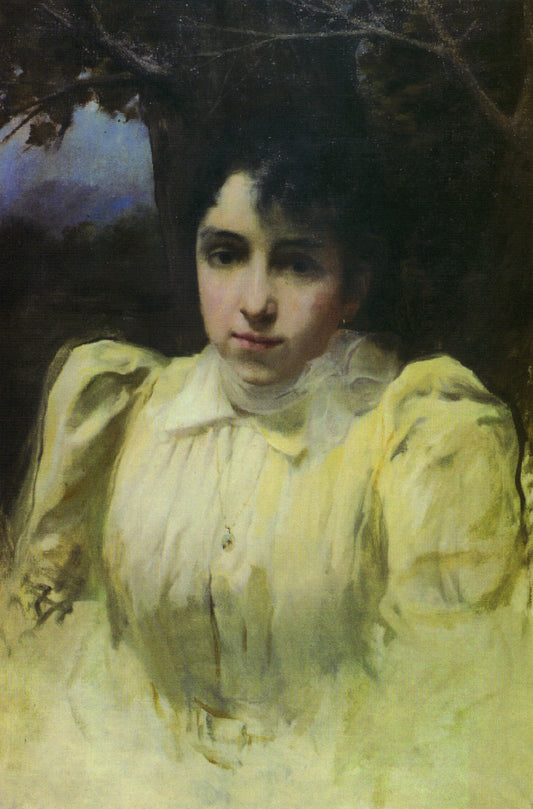 Mujer del pintor, vintage artwork by Fernando Cabrera Canto, 12x8" (A4) Poster