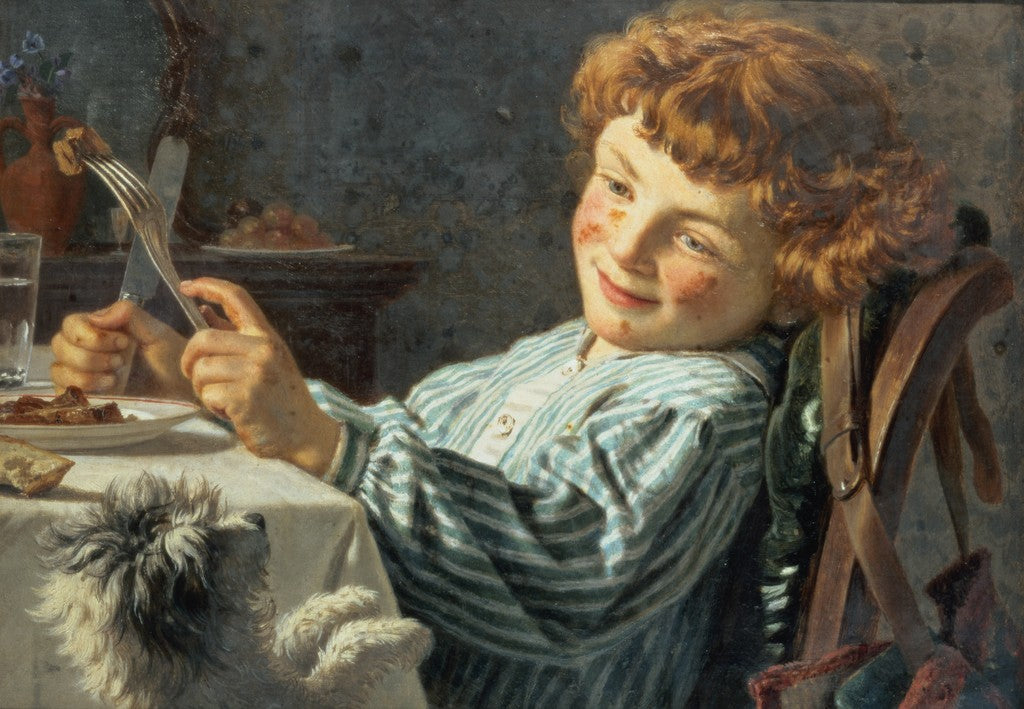 Sing for Your Supper, vintage artwork by Sophie Gengembre Anderson, 12x8" (A4) Poster