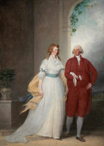 Mr. and Mrs. Thomas Russell, vintage artwork by John Trumbull, 12x8" (A4) Poster