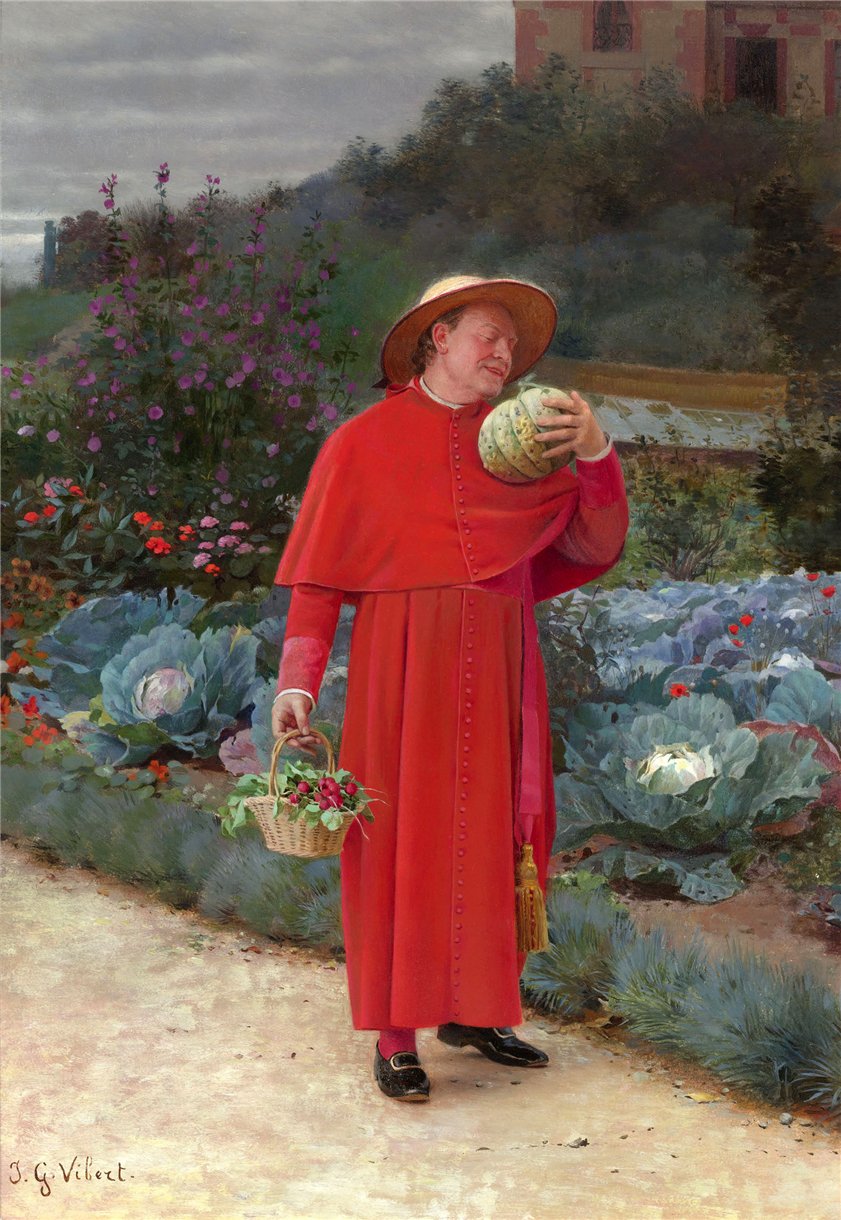 The Ripe Melon, vintage artwork by Jehan-Georges Vibert, 12x8" (A4) Poster