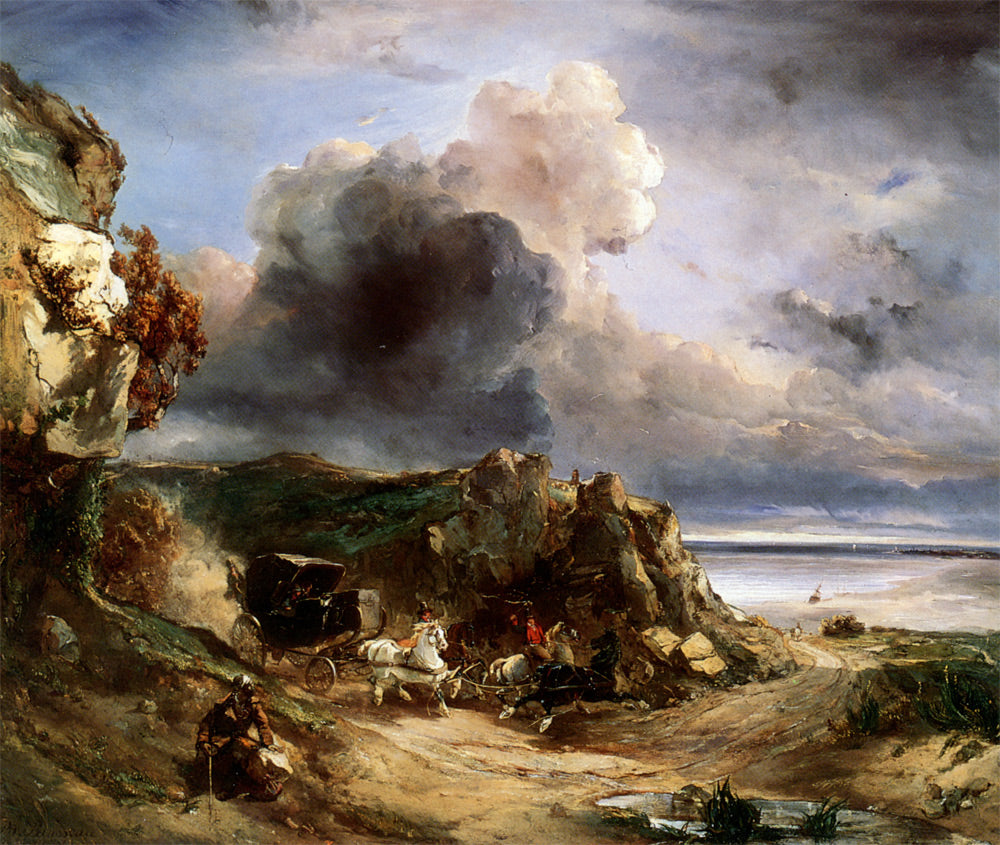 La Chaise De Poste Paysage, vintage artwork by Philippe Rousseau, A3 (16x12") Poster Print