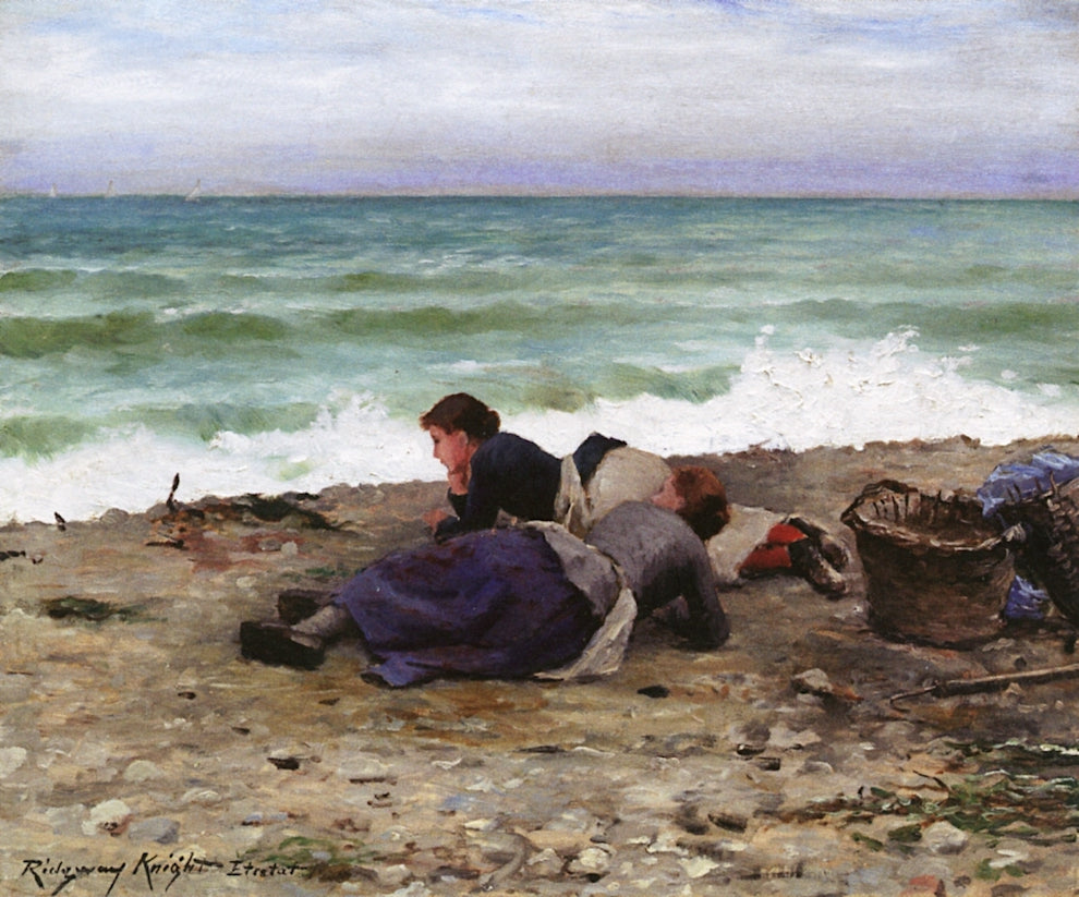 High Tide, Étretat, vintage artwork by Daniel Ridgway Knight, 12x8" (A4) Poster