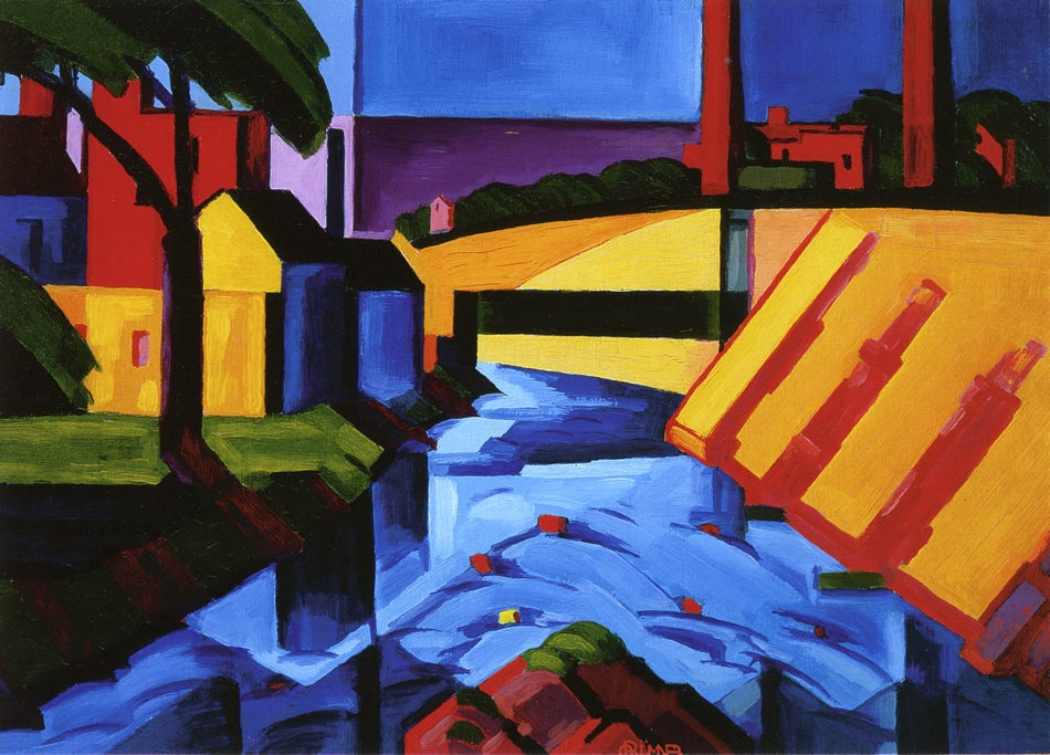 Evening Tones, vintage artwork by Oscar Bluemner, 12x8" (A4) Poster