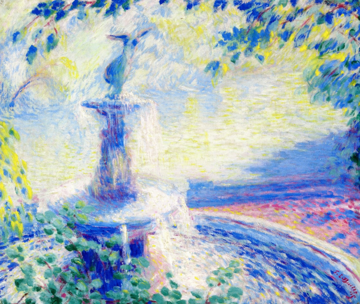Fountain, Central Park by Theodore Earl Butler,A3(16x12")Poster