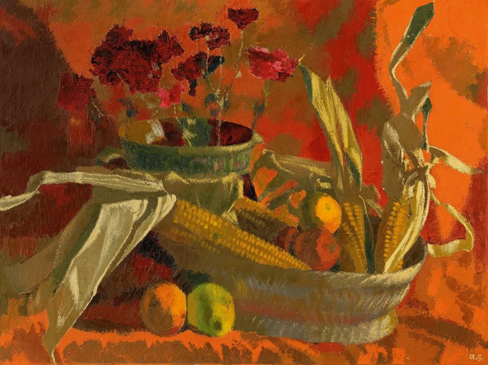 Corn and Oranges by Augusto Giacometti,16x12(A3) Poster