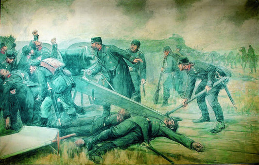 Captain Hertel at Mysunde, vintage artwork by Erik Henningsen, 12x8" (A4) Poster