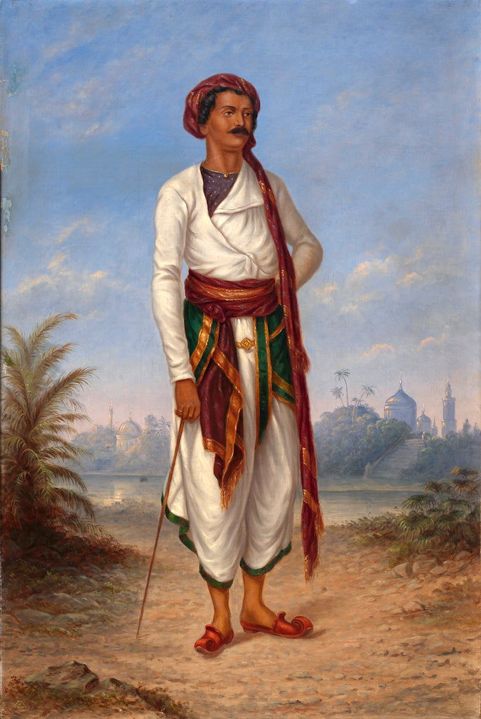 Hindu Man, vintage artwork by Antonio Zeno Shindler, 12x8" (A4) Poster