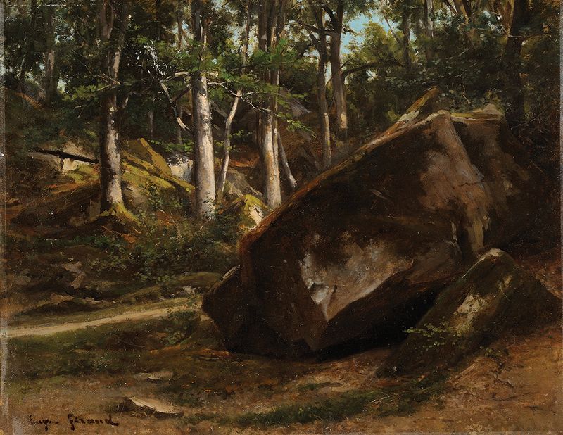 Rochers à Fontainebleau, vintage artwork by Pierre François Eugène Giraud, A3 (16x12") Poster Print