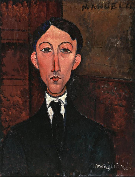 Bust of Manuel Humbert by Amedeo Modigliani,16x12(A3) Poster