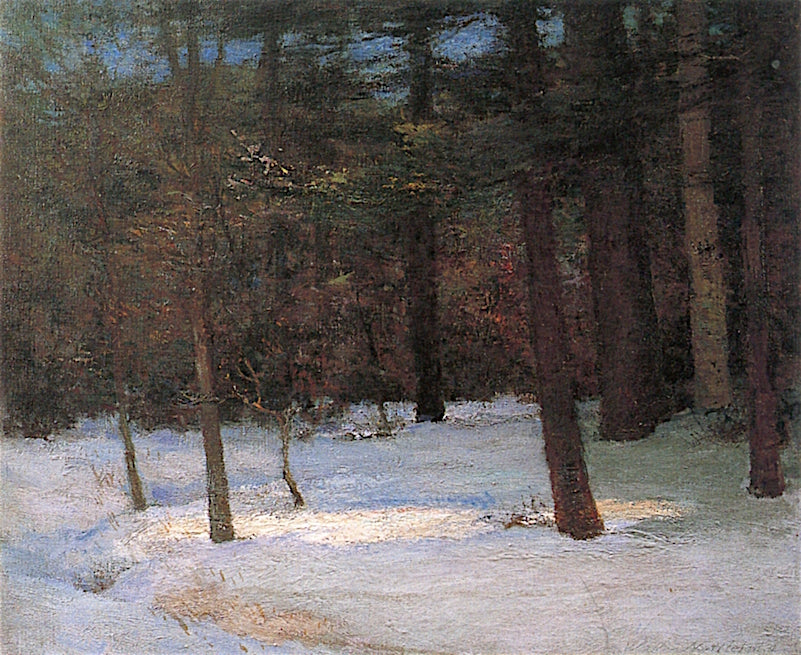 Winter Pines, vintage artwork by Walter Nettleton, 12x8" (A4) Poster