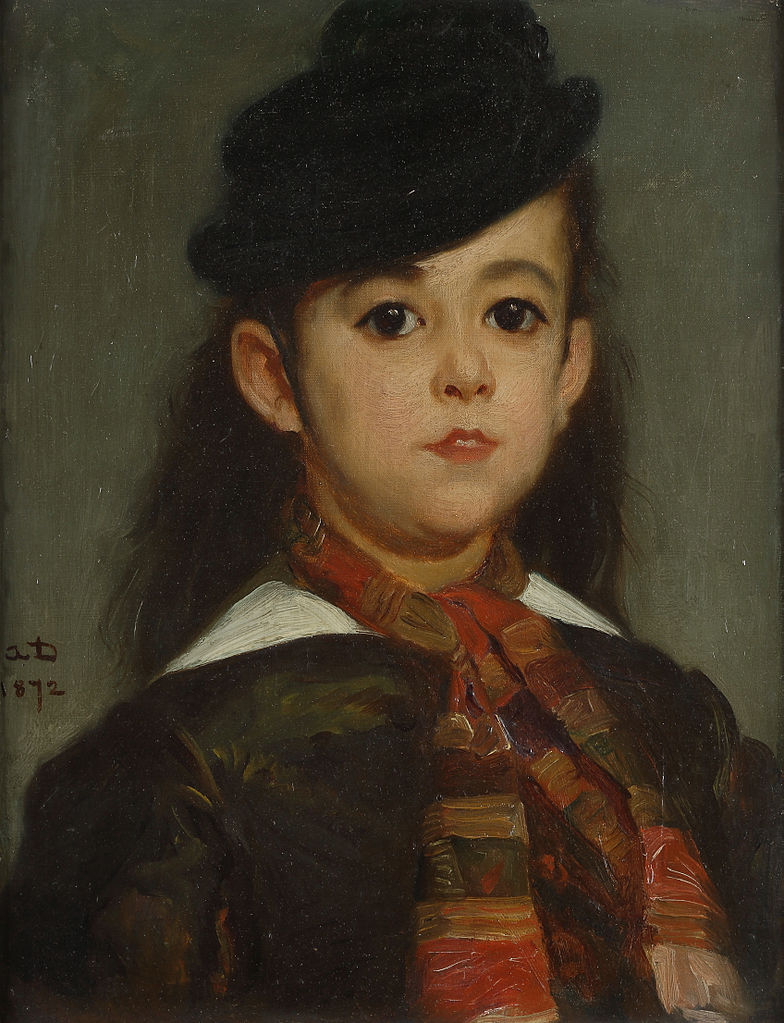 Portrait of Marie Dehodencq, the Artist's Daughter, vintage artwork by Alfred Dehodencq, A3 (16x12") Poster Print