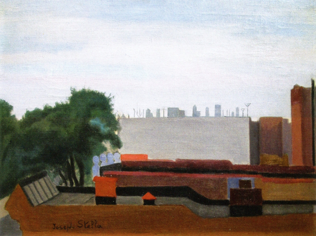 New York Rooftops, vintage artwork by Joseph Stella, 12x8" (A4) Poster