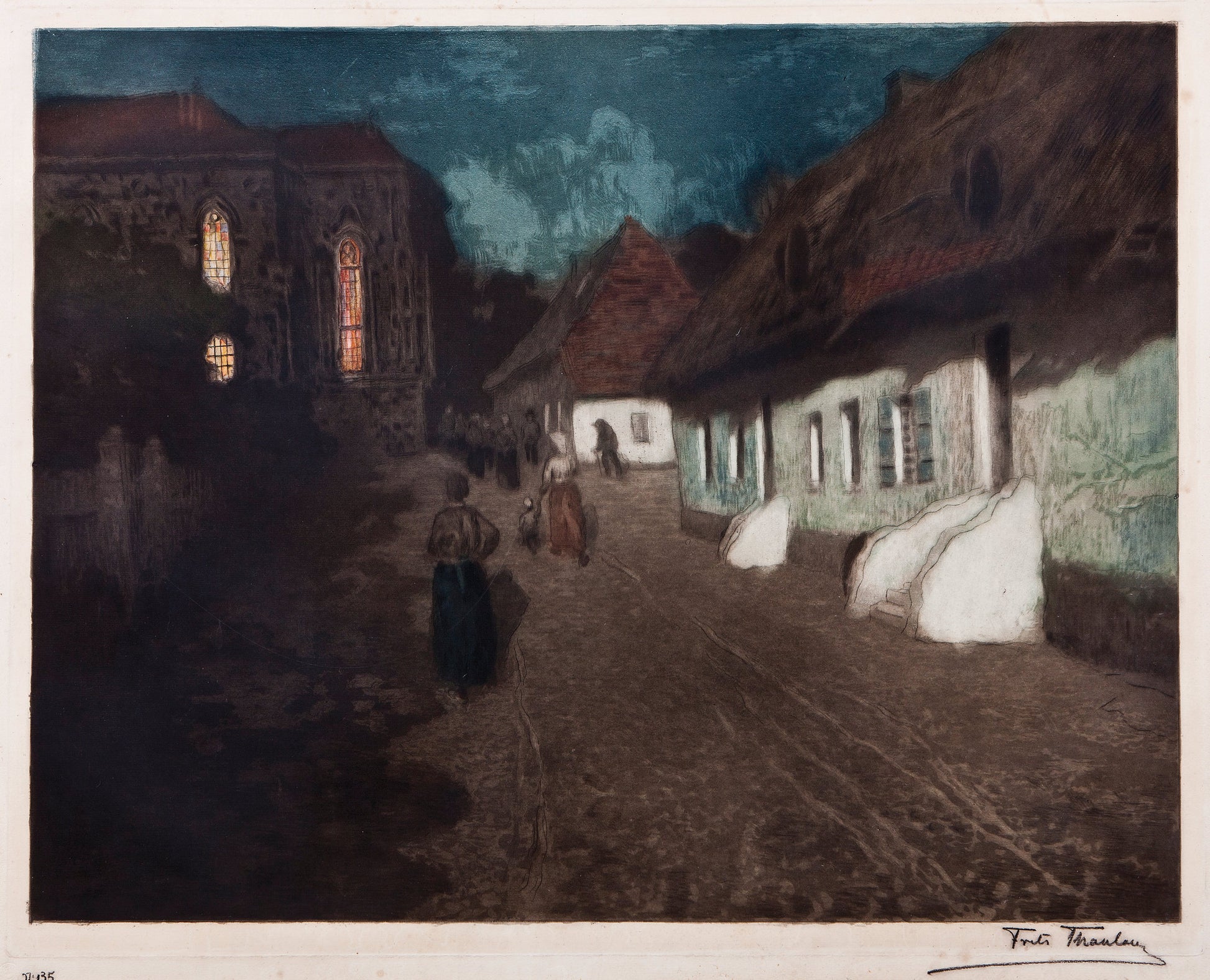 Mary's month, vintage artwork by Fritz Thaulow, 12x8" (A4) Poster