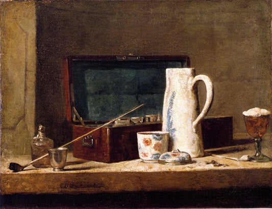 The Smoker's Case, vintage artwork by Jean-Baptiste-Simeon Chardin, 12x8" (A4) Poster