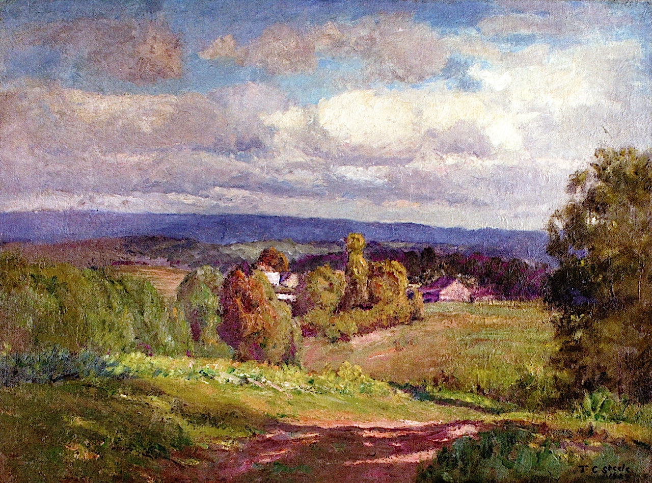 A Day of Clouds, vintage artwork by Theodore Clement Steele, 12x8" (A4) Poster