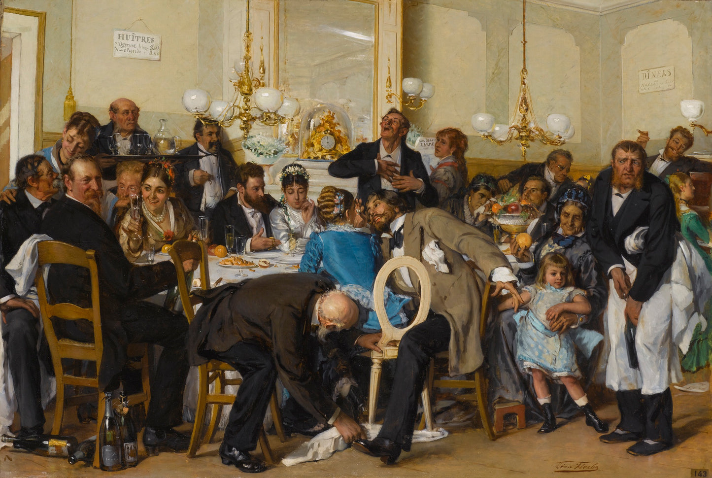 The Wedding Feast, vintage artwork by Leon Herbo, 12x8" (A4) Poster