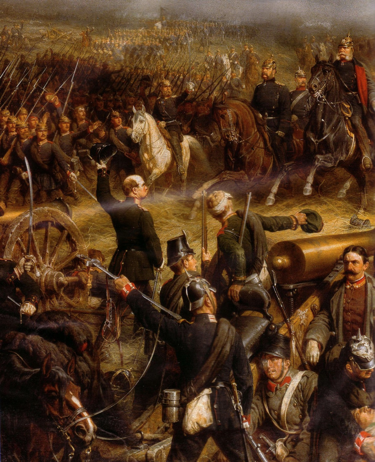 Battle of Königgrätz (Detail), vintage artwork by Christian Sell, 12x8" (A4) Poster