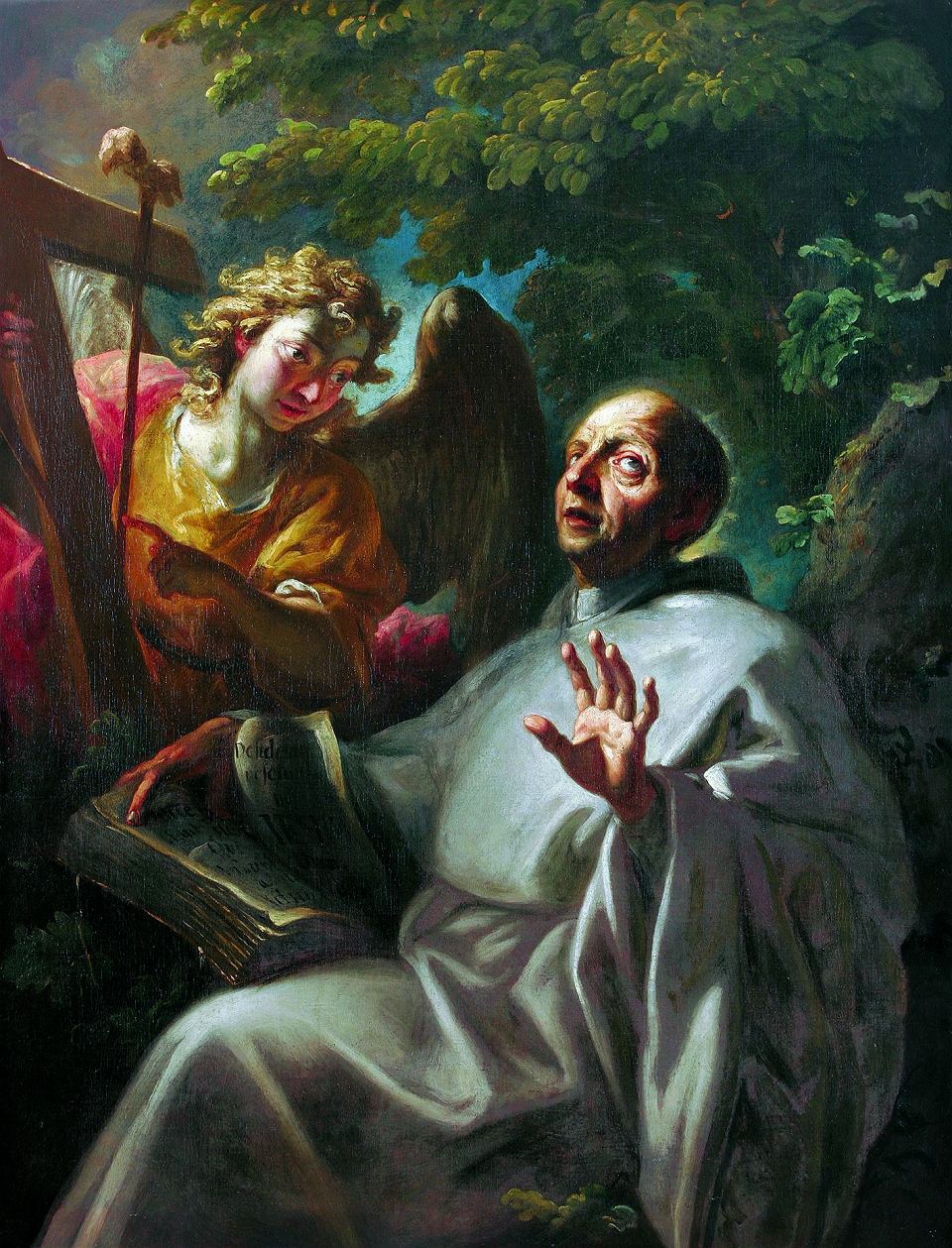 Saint Bernard of Clairvaux, vintage artwork by Peter Brandel, 12x8" (A4) Poster