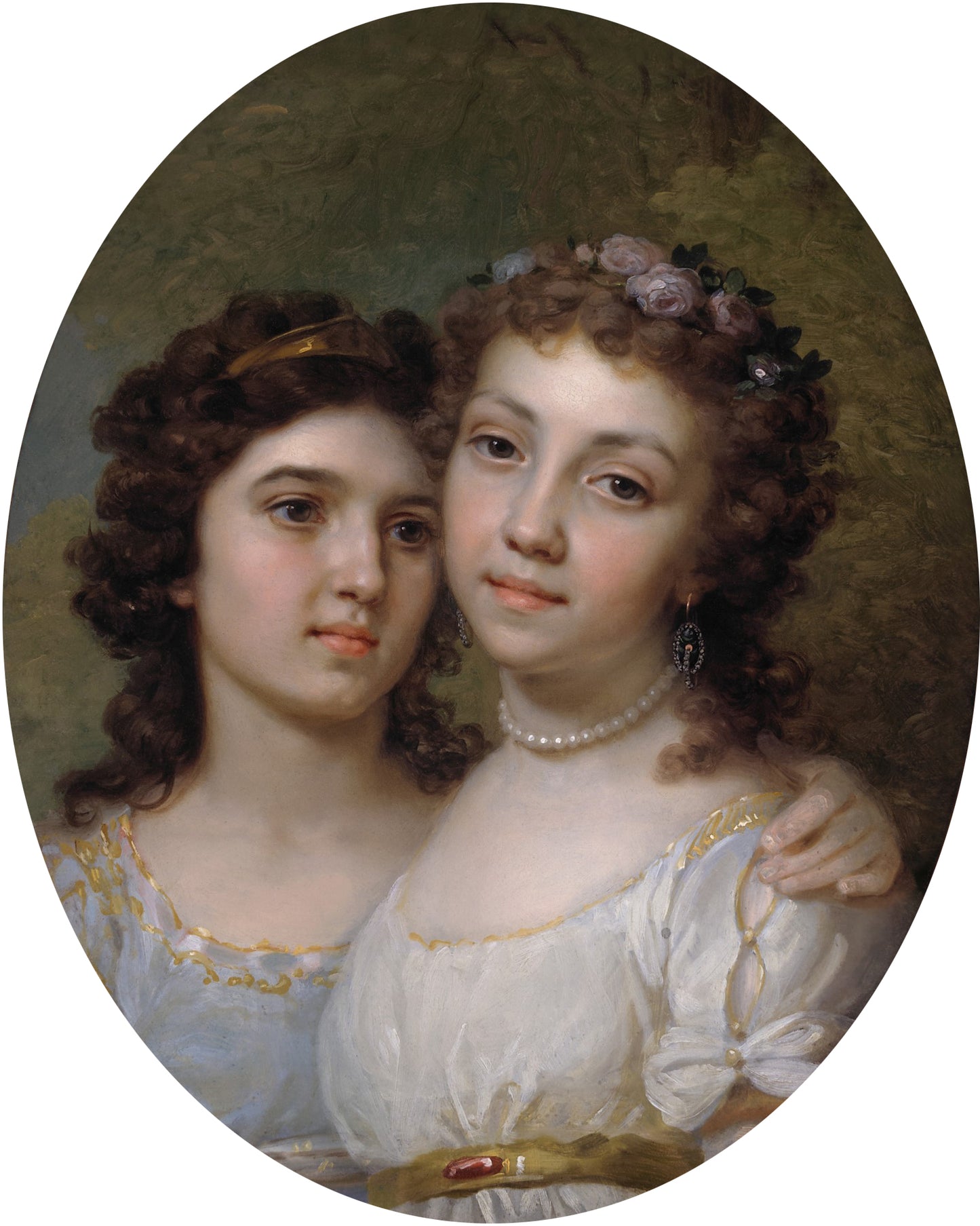 Lisa and Dasha, vintage artwork by Vladimir Borovikovsky, 12x8" (A4) Poster