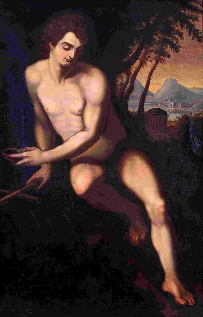 St. John in the Desert, vintage artwork by Carl Joseph Begas, A3 (16x12") Poster Print