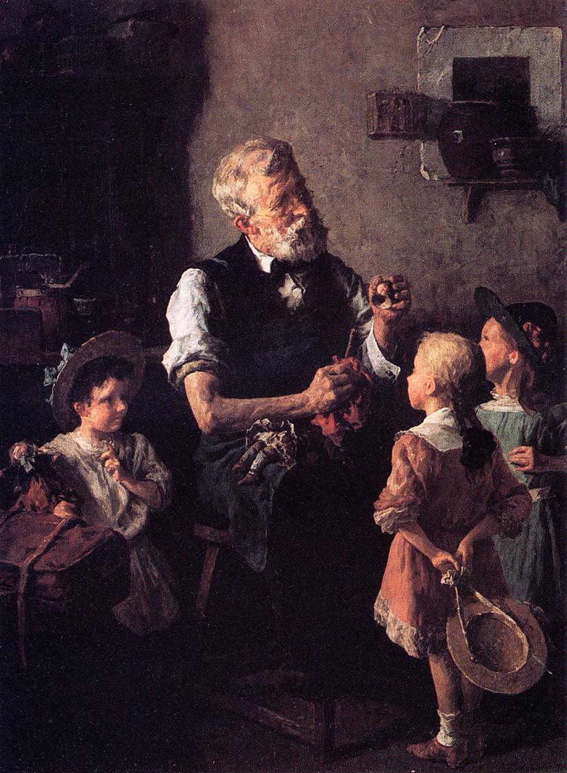The Dollmaker, vintage artwork by Louis Charles Moeller, 12x8" (A4) Poster