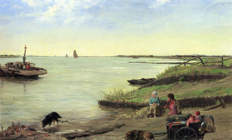 The Dutch Ferry Crossing, vintage artwork by James Clarke Hook, R.A., A3 (16x12") Poster Print