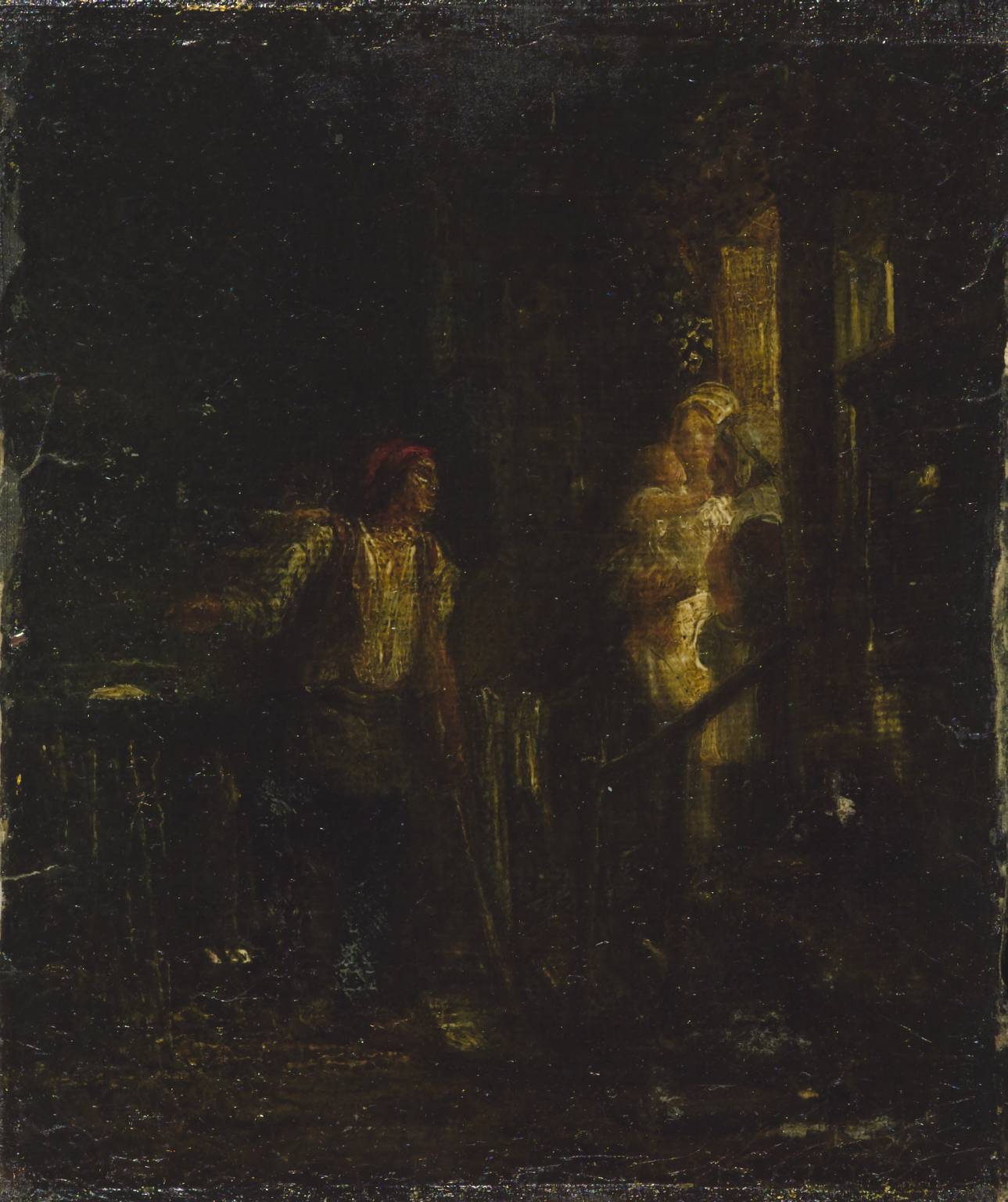 Sketch for 'The Benighted Traveller', vintage artwork by Sir Augustus Wall Callcott R.A., 12x8" (A4) Poster