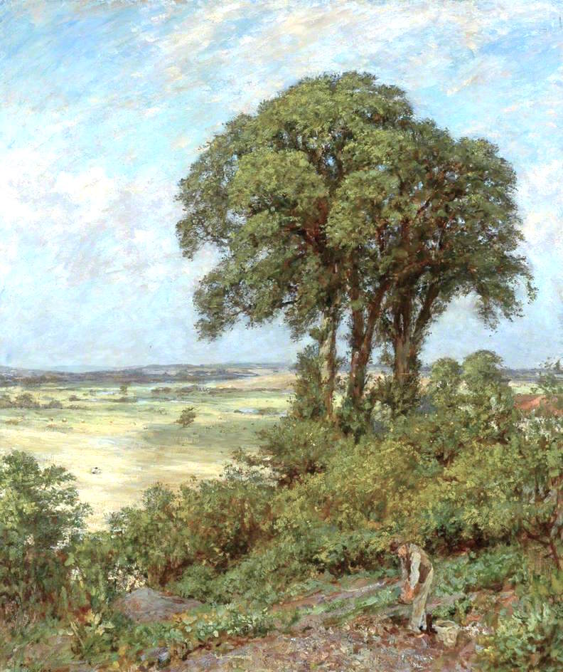 Landscape in Sussex, vintage artwork by James Charles, 12x8" (A4) Poster