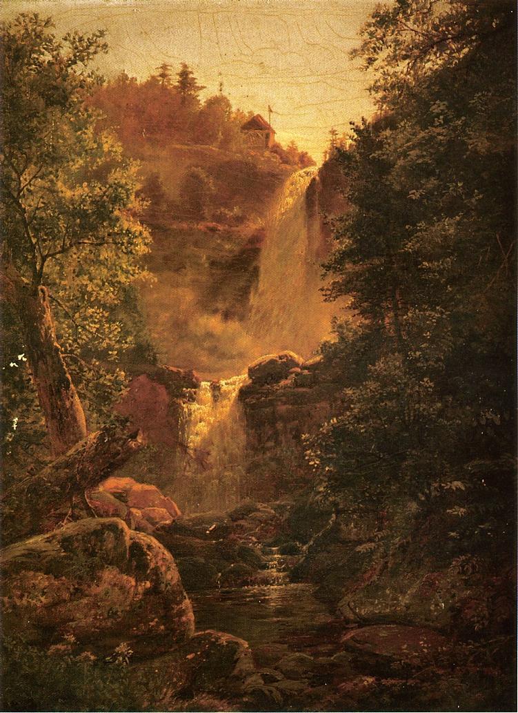 Kauterskill Falls, vintage artwork by Edmund Darch Lewis, 12x8" (A4) Poster