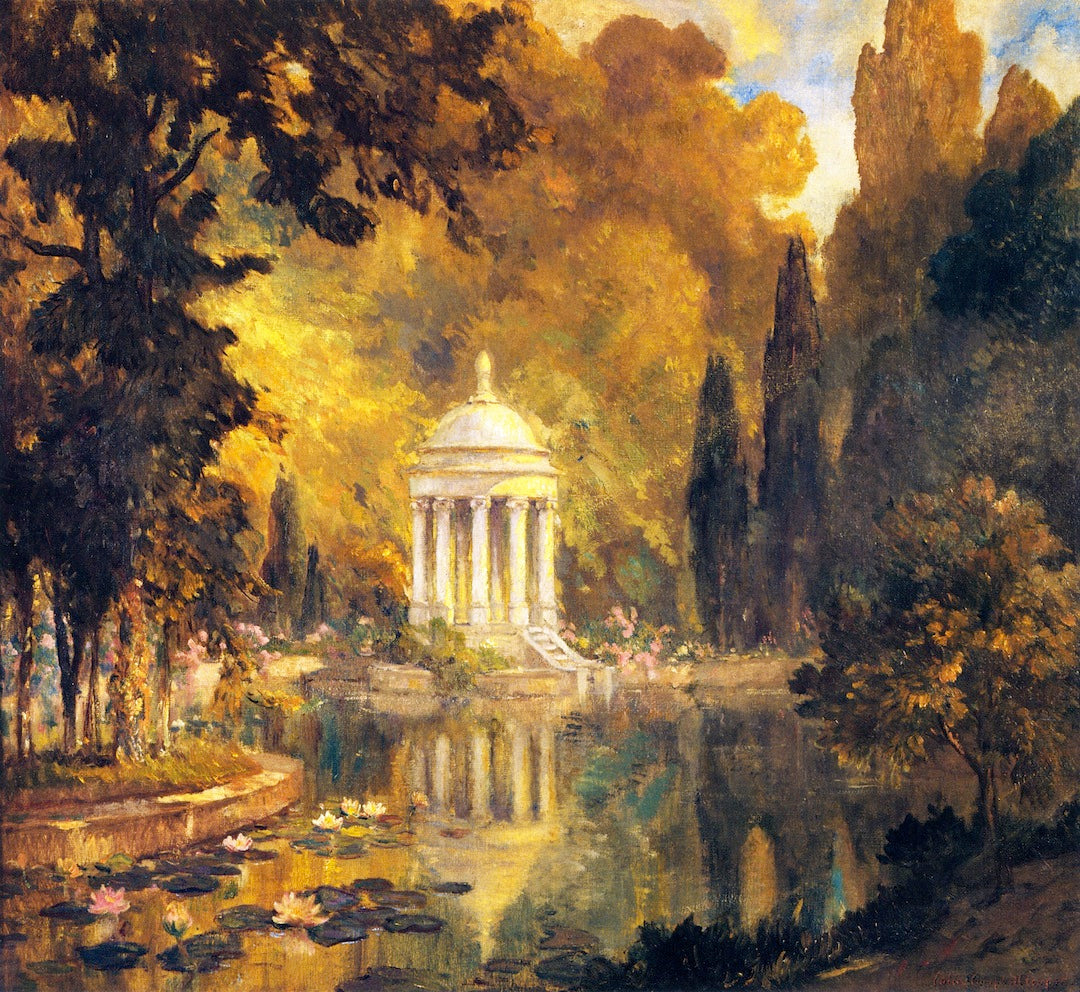 The Pool, Prince's Park, Arajnuez, vintage artwork by Colin Campbell Cooper, 12x8" (A4) Poster