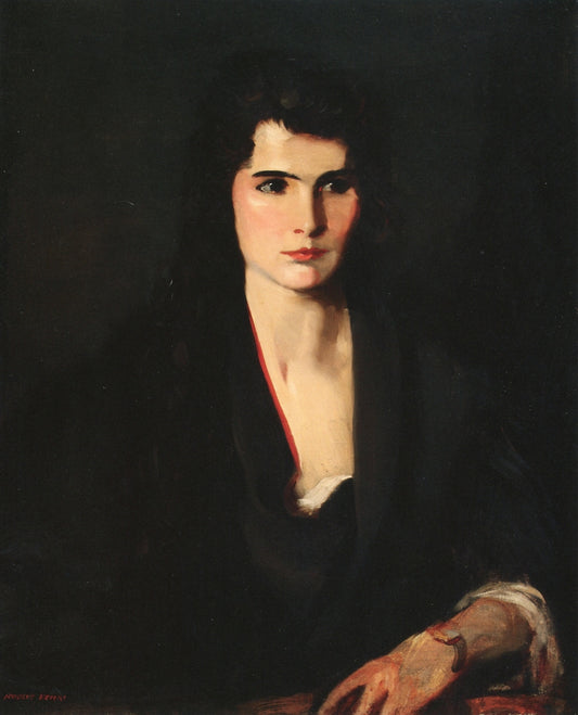 Consuelo in Black, vintage artwork by Robert Henri, 12x8" (A4) Poster
