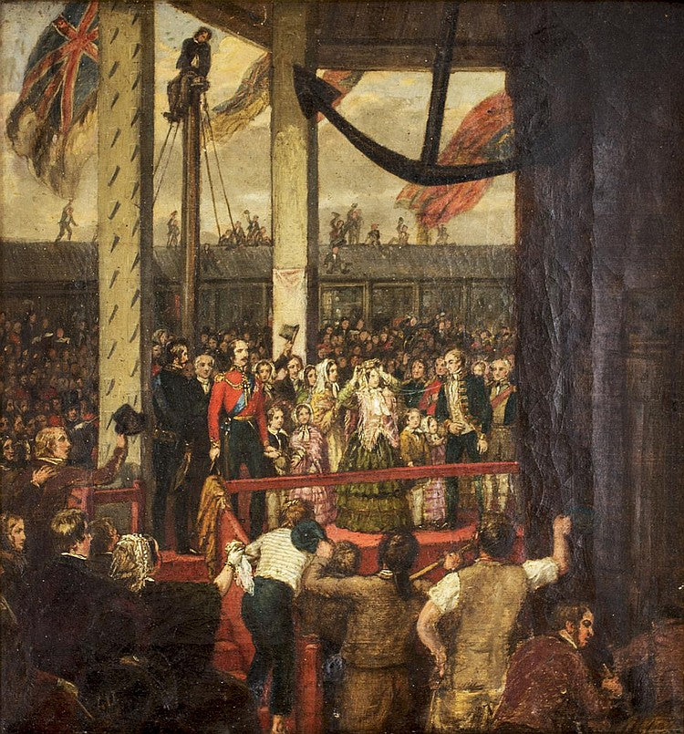 Launch of a Ship, vintage artwork by Charles Landseer, A3 (16x12") Poster Print
