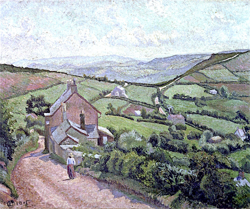 High View, Fish Pond, vintage artwork by Lucien Pissarro, 12x8" (A4) Poster