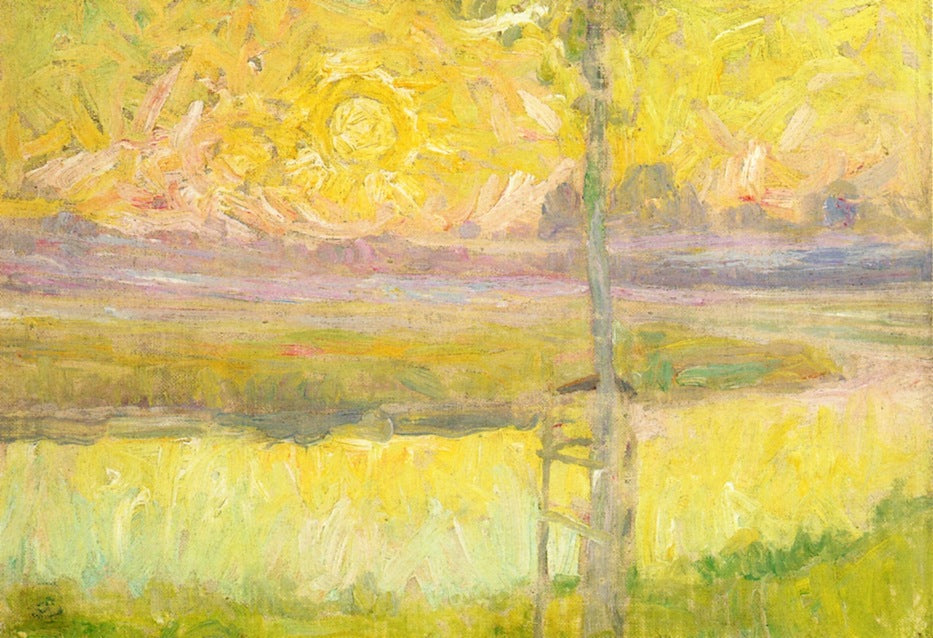 Garden at Sint-Martens-Latem, vintage artwork by Gustave de Smet, 12x8" (A4) Poster