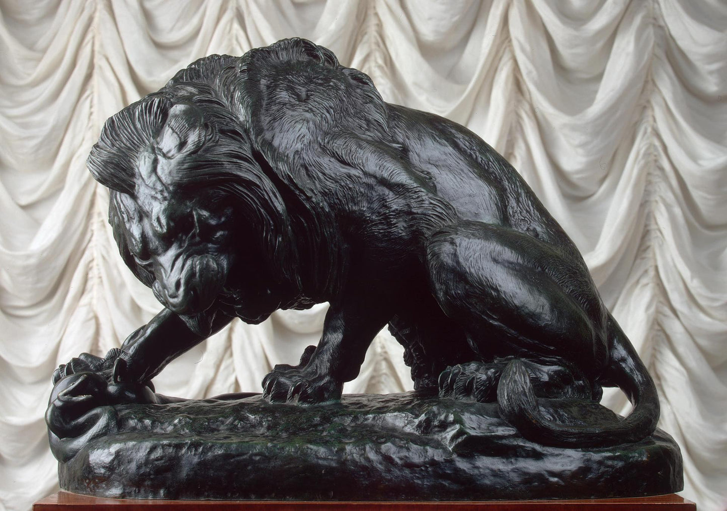 Lion and Serpent, vintage artwork by Antoine-Louis Barye, A3 (16x12") Poster Print