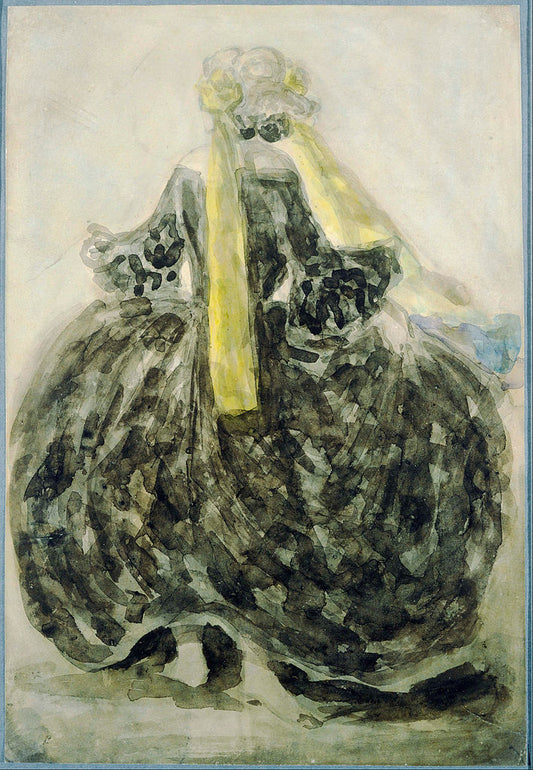 A Fashionable Woman, vintage artwork by Constantin Guys, A3 (16x12") Poster Print