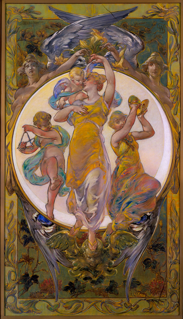 Easter Greetings, vintage artwork by Walter Shirlaw, 12x8" (A4) Poster