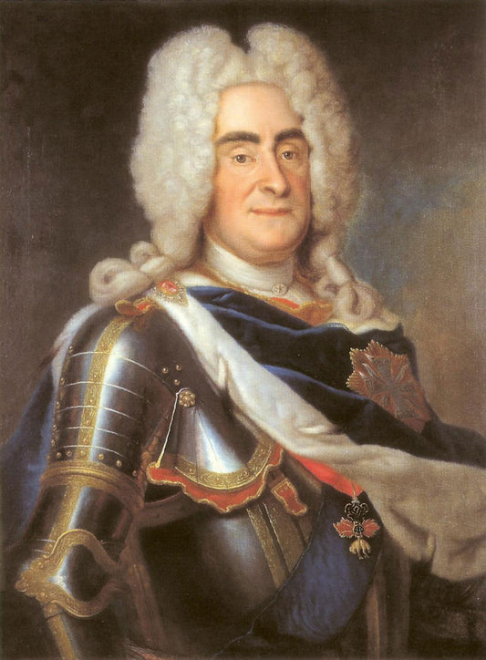 August II the Strong, elector of Saxony, king of Poland, vintage artwork by Louis de Silvestre, 12x8" (A4) Poster