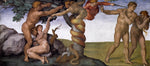 The Fall and Expulsion from Garden of Eden, vintage artwork by Michelangelo, A3 (16x12") Poster Print