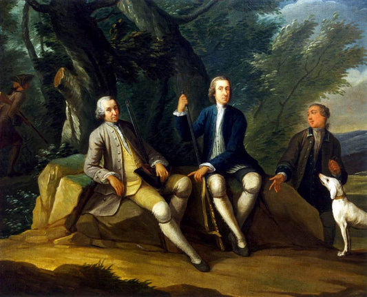 A Sporting Conversation Piece, vintage artwork by Joseph van Aken, 12x8" (A4) Poster