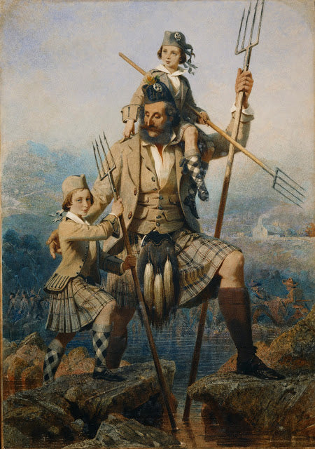 Princes Alfred and Albert in the Highlands, vintage artwork by Carl Haag, A3 (16x12") Poster Print