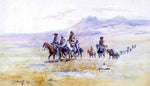 Coming across the Plain, vintage artwork by Charles Marion Russell, 12x8" (A4) Poster