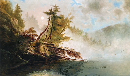 Loon Lake Morning, vintage artwork by James McDougal Hart, 12x8" (A4) Poster